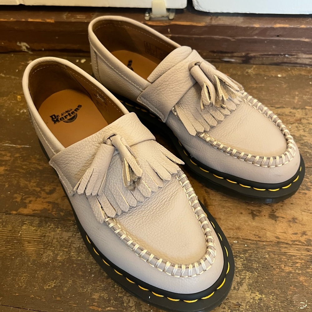 Dr. Martens Leather Tassel Loafers — Powder Pink — Women’s 7